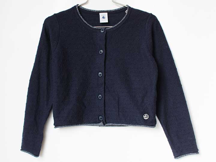 プチバトー カーディガン 116cm キッズ 女児 紺【中古】【新入荷!】★