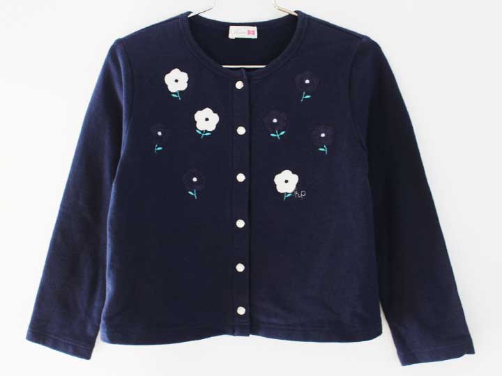 【値下げ!】ケーピー カーディガン 110cm キッズ 女児 紫【中古】★