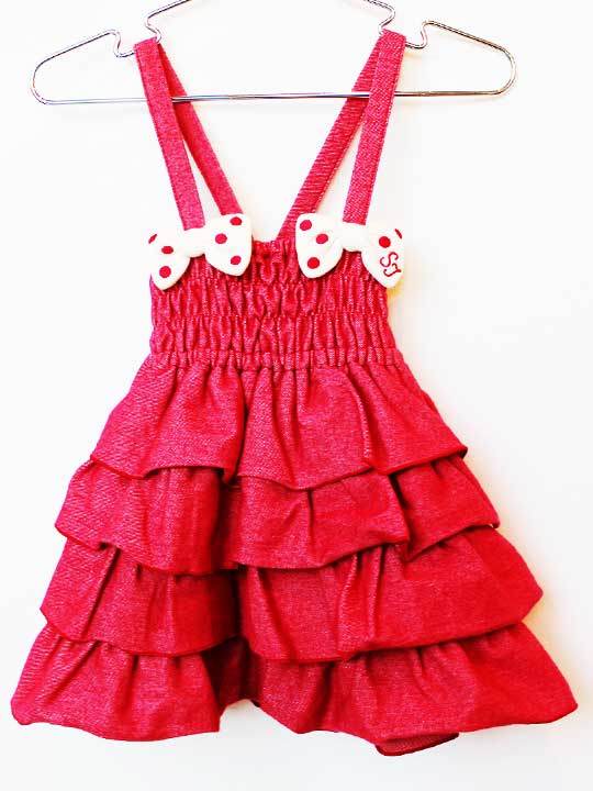 シャーリーテンプル ジャンパースカート 90cm キッズ 女児 赤【中古】【新入荷!】★