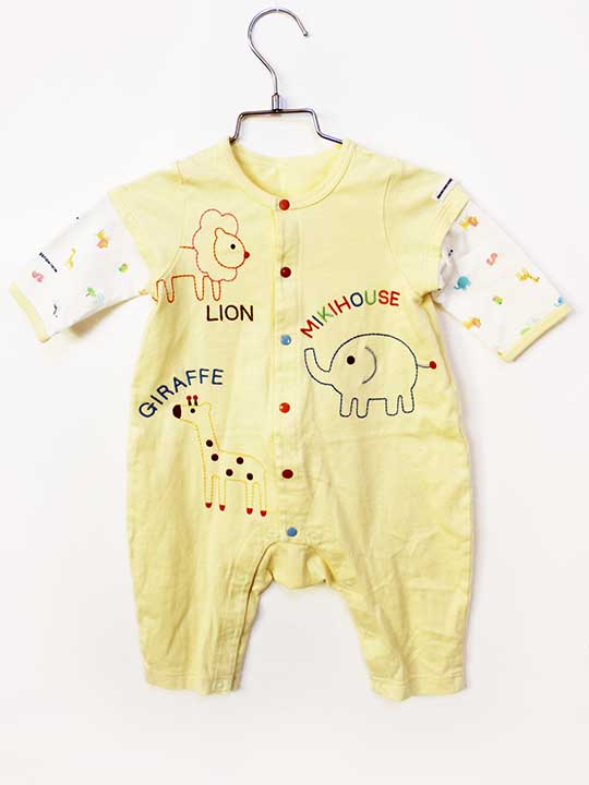 乐天商城 - ミキハウス 長袖カバーオール 80cm キッズ 男児 女児 黄色【中古】★