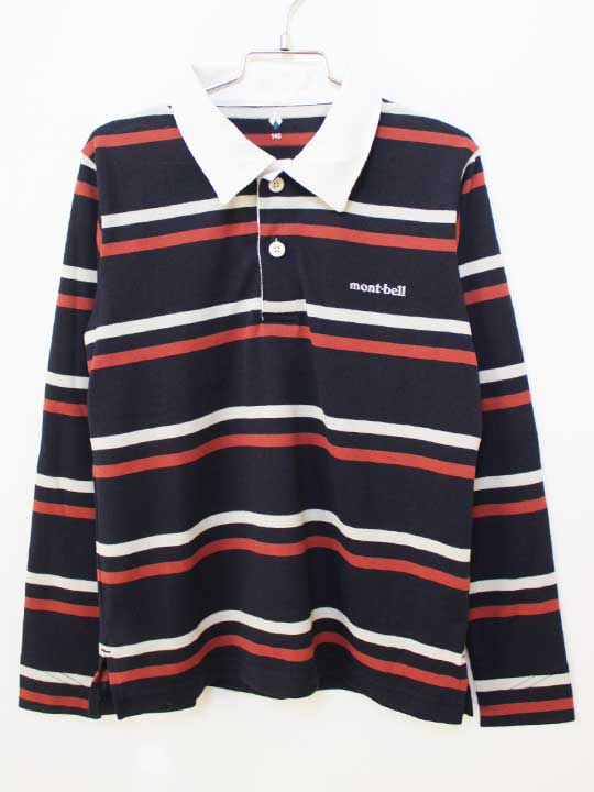 モンベル 長袖ラガーシャツ 140cm キッズ 男児 紺【中古】【新入荷!】★
