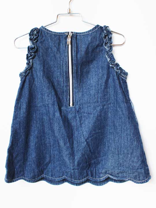 【新規値下げ!】メゾピアノ ジャンパースカート 90cm キッズ 女児 インディゴブル...