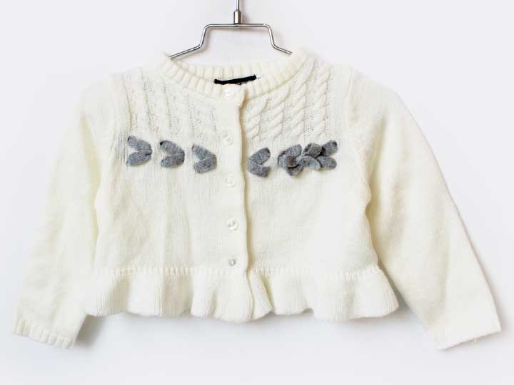ベベ カーディガン 90cm キッズ 女児 白【中古】【新入荷!】★