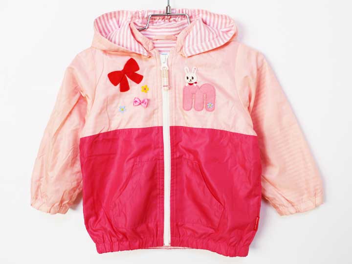 ミキハウス ナイロンブルゾン 90cm キッズ 女児 ピンク【中古】【新入荷!】★