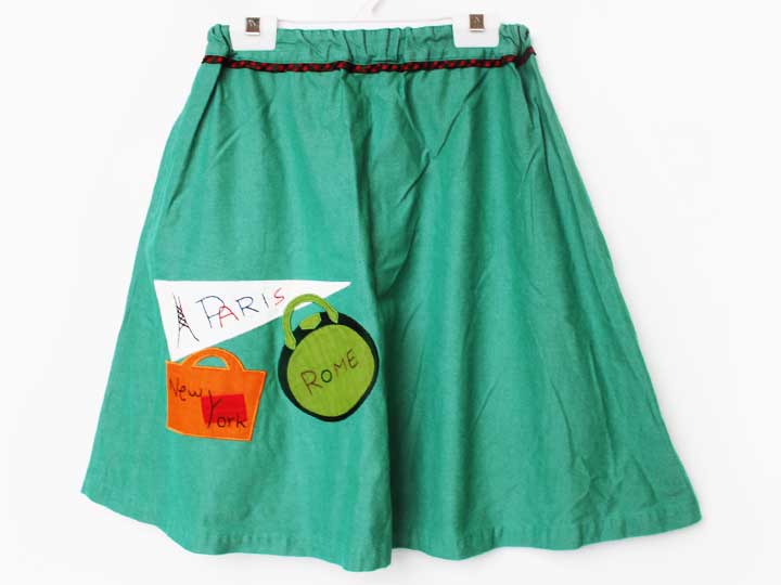 ファミリア スカート 140cm キッズ 女児 グリーン【中古】【新入荷!】★...