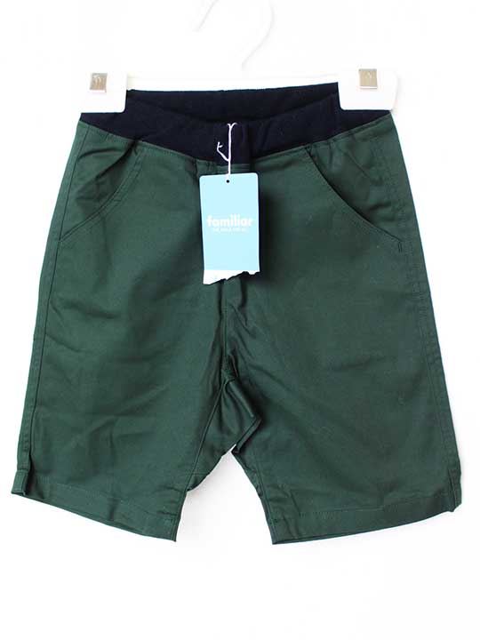 五分褲 - ファミリア ハーフパンツ 90cm キッズ 男児 深緑【新品 未使用品】★