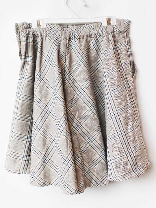 【SALE!】ポンポネット キュロットスカート 165cm キッズ 女児 グレー×ベージュ【...