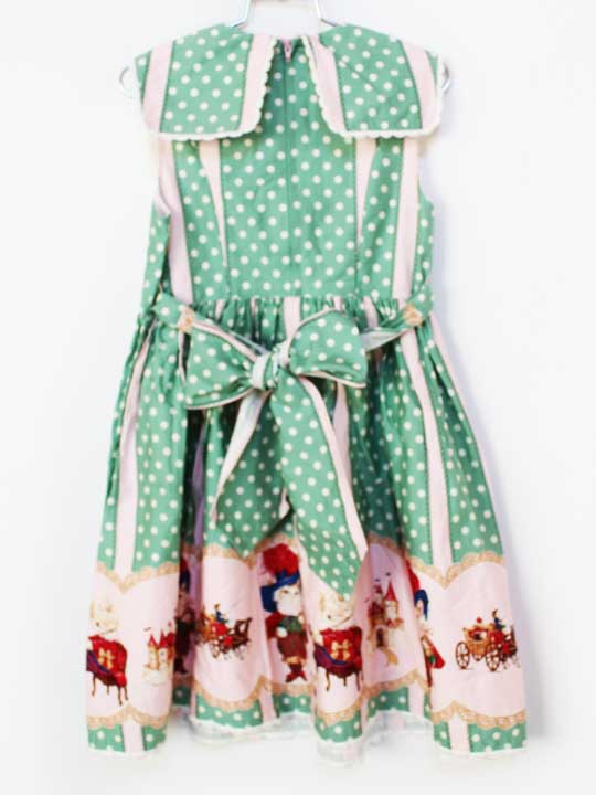 【SALE!】シャーリーテンプル ジャンパースカート 130cm キッズ 女児 グリーン×ピ...