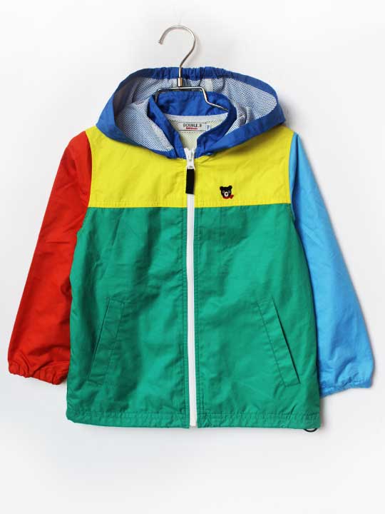 サイズ 110cm 素材 表・裏地：ポリ100％ 色 グリーン、ブルー、オレンジ、黄色 汚れ、ダメージ等 胸元中央と前後袖、袖口に4枚目の写真のような軽い汚れがありますが、いずれも目立つものではありません 使用感ランク AB 性別 男女兼用...