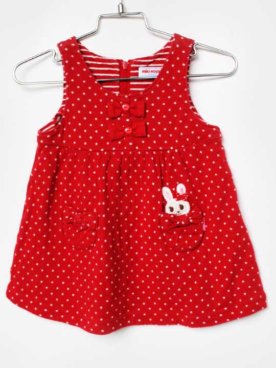 サイズ 80cm 素材 綿100％ 色 赤、白 汚れ、ダメージ等 汚れはありません 使用感ランク AB 性別 女の子 その他 肩からの身丈約40.5cm 背面身頃、ファスナーで開閉します カットソー生地 腹部左右にミニポケット付き ＊使用感...