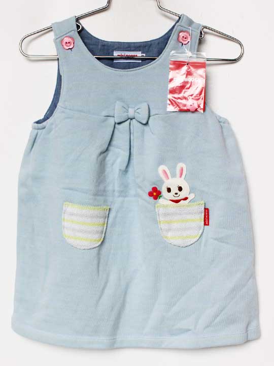 サイズ 90cm 素材 綿100％ 色 ブルー 汚れ、ダメージ等 使用感ランク S 性別 女の子 その他 肩からの身丈約46.5cm 両肩、ボタンで開閉します 腹部左右にポケット付き 新品未使用品、日本製、定価税込：10,450円 ＊使用感...