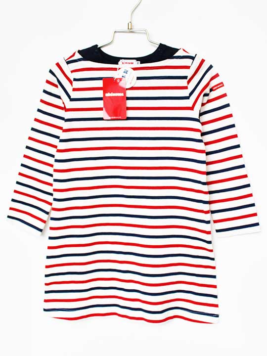 ミキハウス 長袖ワンピース 110cm キッズ 女児 白×赤紺【新品 未使用品】【新入荷!】★