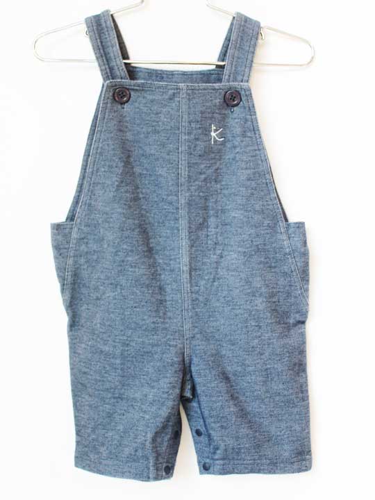 【新規値下げ!】クミキョク ショートオール 90cm キッズ 男児 ブルー【中古】★