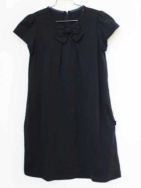 Dresses - クミキョク 半袖ワンピース 130cm キッズ 女児 紺【中古】★