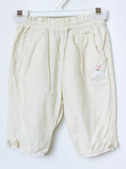 Rakuten - ミキハウス 半端丈パンツ 90cm キッズ 女児 薄クリーム色【中古】★