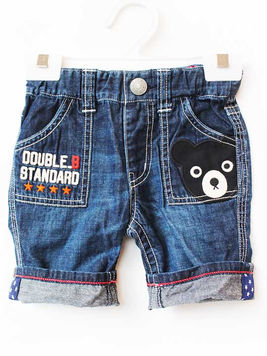 Short Pants - ミキハウスダブルビー ハーフパンツ 90cm キッズ 男児 インディゴブルー【中古】★
