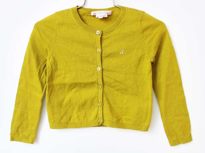 Cardigans - ボンポワン カーディガン 96cm キッズ 女児 グリーン系【中古】★