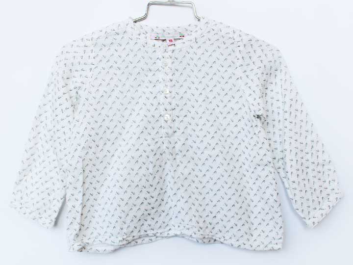 ボンポワン 長袖シャツ 80cm キッズ 男児 女児 白【中古】【新入荷!】★