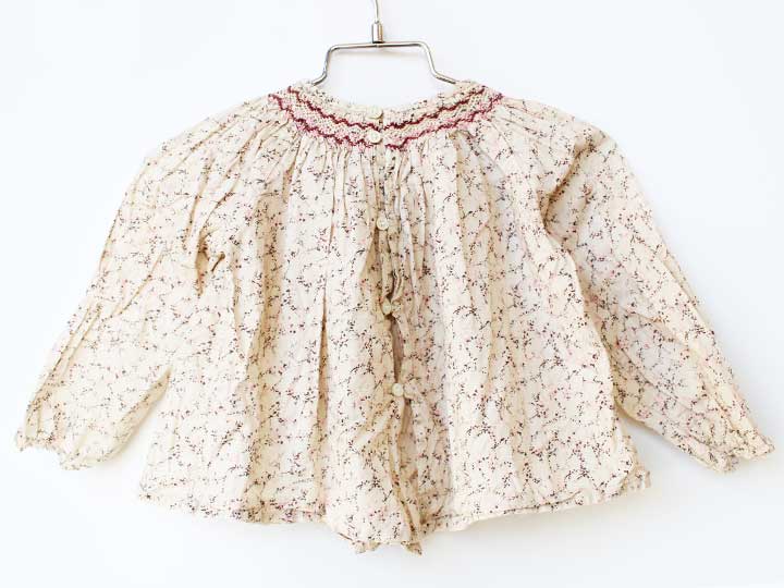 【SALE!】ボンポワン 長袖ブラウス 86cm キッズ 女児 ピンクベージュ【中古】★