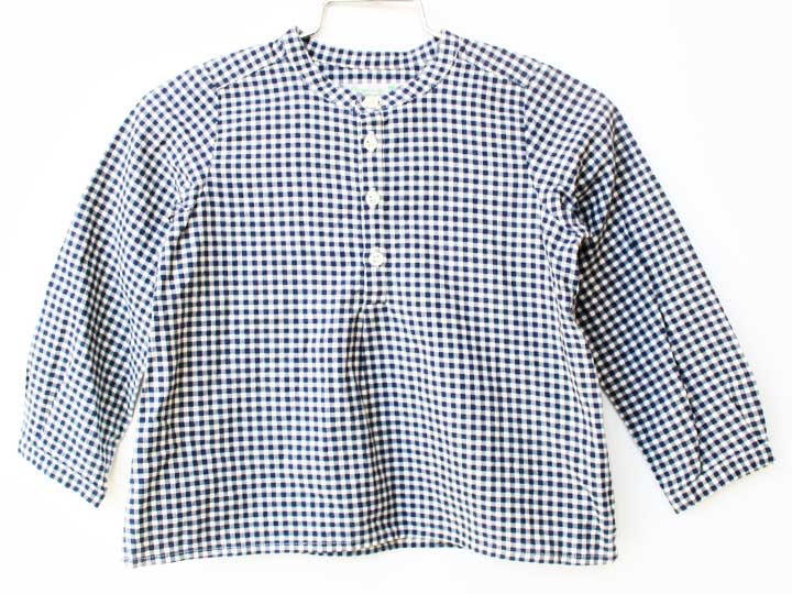 ボンポワン 長袖シャツ 86cm キッズ 男児 女児 紺×白【中古】【新入荷!】★