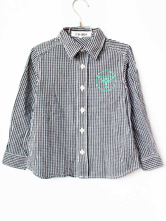 Long-Sleeved - ハッカキッズ 長袖シャツ 120cm キッズ 男児 黒×白【中古】★