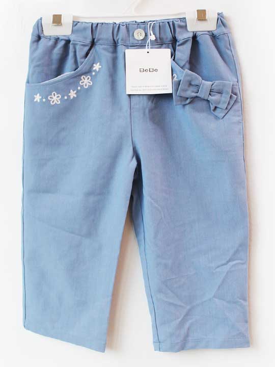 ベベ 半端丈パンツ 110cm キッズ 女児 ブルー【新品 未使用品】【新入荷!】★