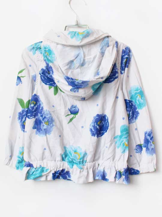 ハッカキッズナイロンブルゾン 110cm キッズ 女児 白×ブルー【中古】【新入荷!】★