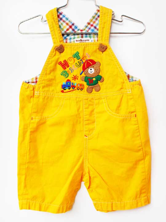 其它 - ホットビスケッツ オーバーオール 70-80cm キッズ 男児 黄色【中古】★