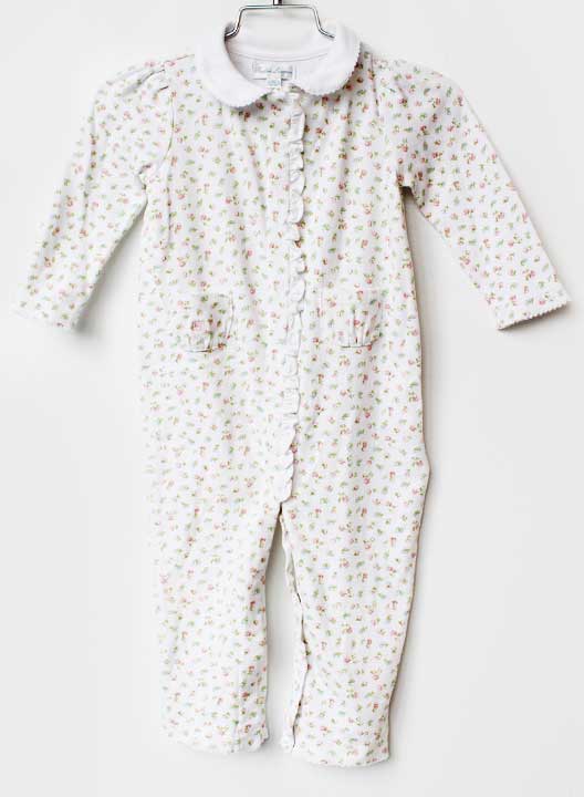 ラルフローレン 長袖2wayオール 80cm キッズ 女児 白×ピンク系【中古】★