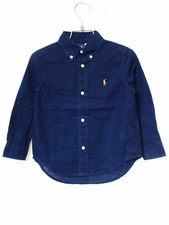Long-Sleeved - ラルフローレン 長袖シャツ 100cm キッズ 男児 紺【中古】★