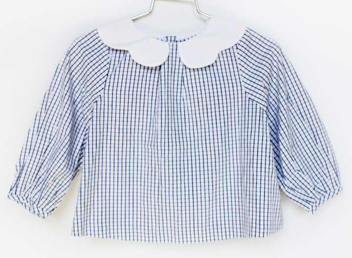 Rakuten - ジャカディ 長袖ブラウス 96cm キッズ 女児 白×紺【中古】★