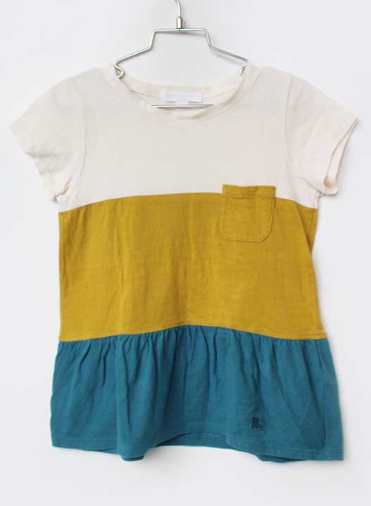 バーバリー 半袖カットソー 128cm キッズ 女児 黄土色×青緑【中古】【新入荷!】★