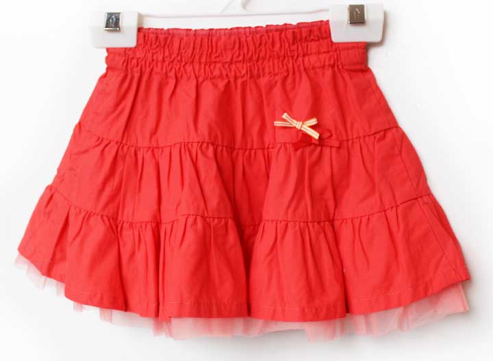 Rakuten - ファミリア スカート 90cm キッズ 女児 オレンジ【中古】★