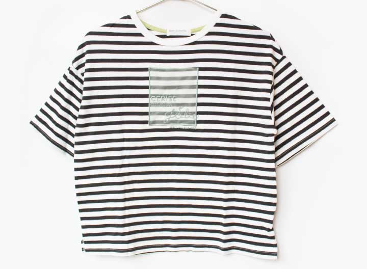 PORTER - ポンポネット 半袖カットソー 160cm キッズ 女児 白×グレー【中古】【新入荷!】★