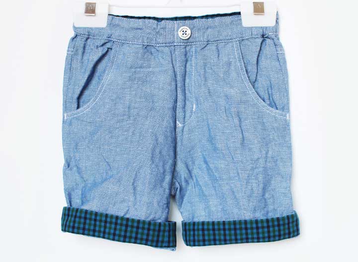 Half Pants, Shorts - ファミリア ハーフパンツ 90cm キッズ 男児 ブルー【中古】【新入荷!】★