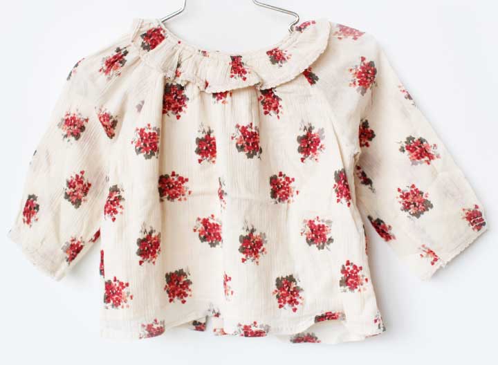 Blouses, Shirts - キャラメル 長袖ブラウス 86cm キッズ 女児 アイボリー【中古】★