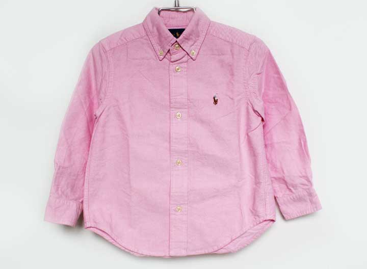 女士衬衫, 衬衫 - ラルフローレン 長袖シャツ 100cm キッズ 男児 ピンク【中古】【新入荷!】★
