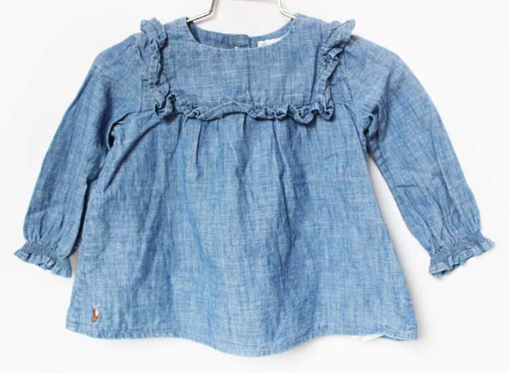 乐天商城 - ラルフローレン 長袖ブラウス 80cm キッズ 女児 ブルー【中古】★