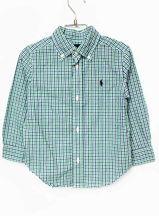 Rakuten - ラルフローレン 長袖シャツ 100cm キッズ 男児 紺×緑【中古】★