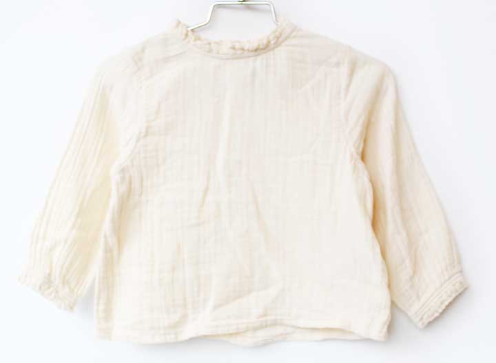 Blouses, Shirts - プチバトー 長袖ブラウス 86cm キッズ 女児 アイボリー【中古】★