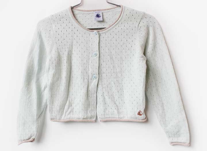 Cardigans - プチバトー カーディガン 104cm キッズ 女児 薄ブルー【中古】★