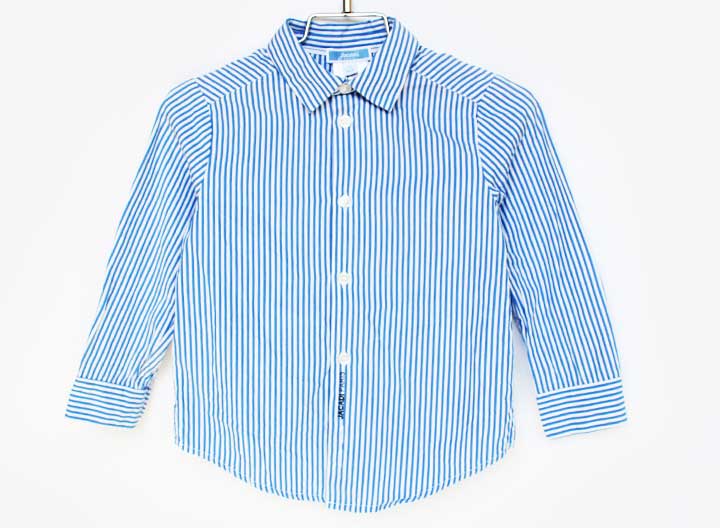 Long-Sleeved - ジャカディ 長袖シャツ 96cm キッズ 男児 ブルー×白【中古】★