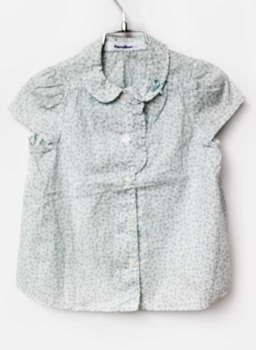 Short Sleeves - ファミリア 半袖ブラウス 110cm キッズ 女児 白×ブルー系【中古】★