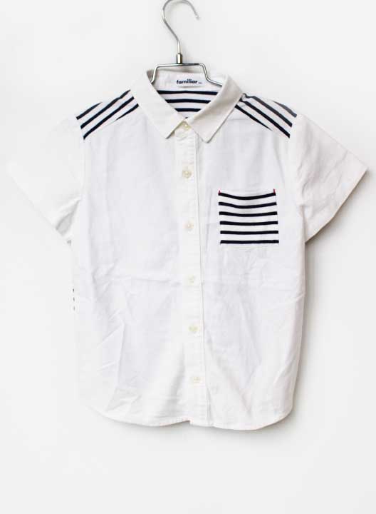 Short Sleeves - ファミリア 半袖シャツ 120cm キッズ 男児 白【中古】【新入荷!】★