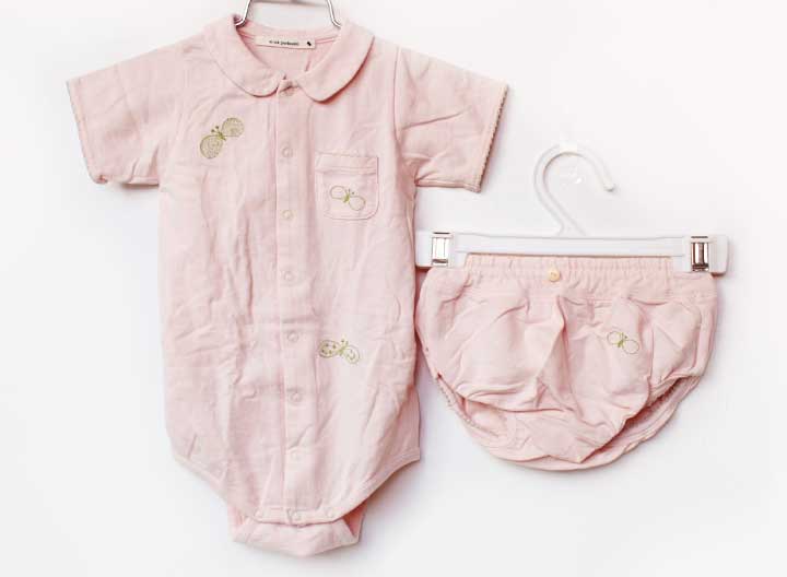 Short Sleeves - ミナペルホネン ブルマ付き半袖ショートオール 70cm キッズ 女児 ピンク【中古】★