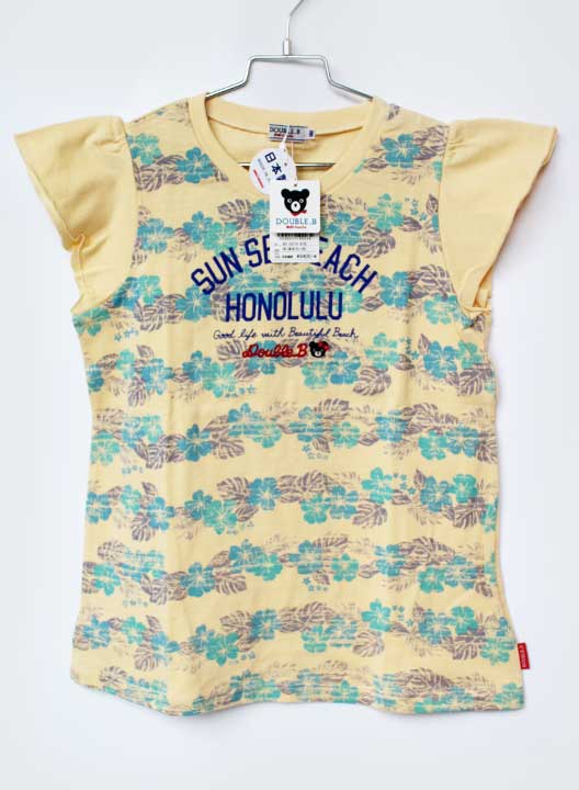 乐天商城 - ミキハウスダブルビー 半袖Tシャツ 140cm キッズ 女児 黄色【新品 未使用品】★