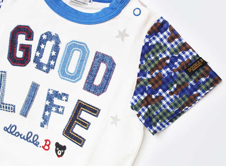 ミキハウスダブルビー 半袖Tシャツ 90cm キッズ 男児 白×グレー【新品 未使用品】【新入荷!】★