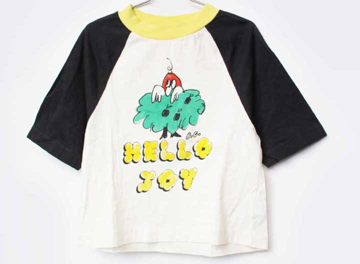 T-Shirts （Half Sleeves） - ボボショーズ 半袖Tシャツ 122cm キッズ 男児 女児 オフホワイト×こげ茶【中古】★