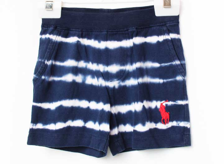 Half Pants, Shorts - ラルフローレン ハーフパンツ 80cm キッズ 男児 紺×白【中古】【新入荷!】★