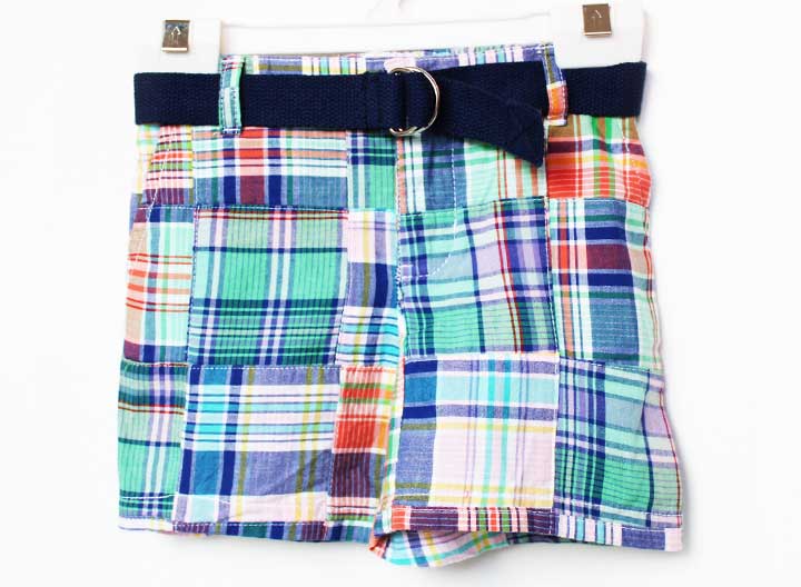 Half Pants, Shorts - ラルフローレン ベルト付きハーフパンツ 80cm キッズ 男児 ブルー×マルチカラー【中古】【新入荷!】★